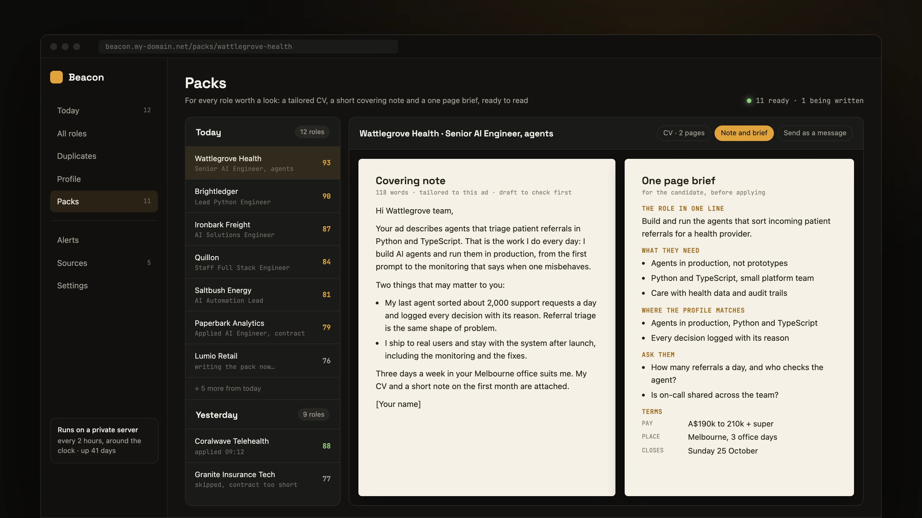 Beacon: product screen 4 of 5