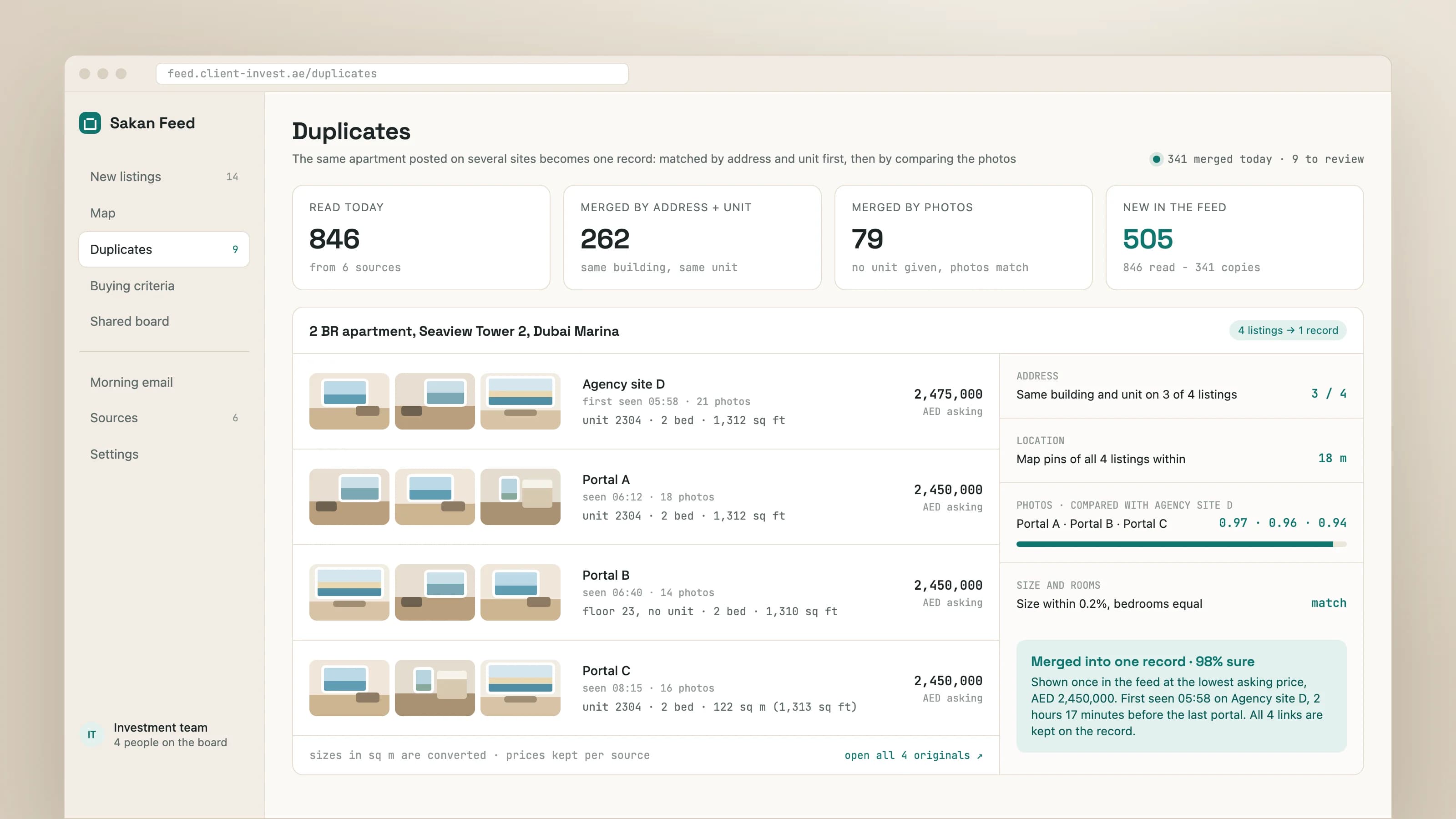 Every new listing, once, in one place: product screen 2 of 5