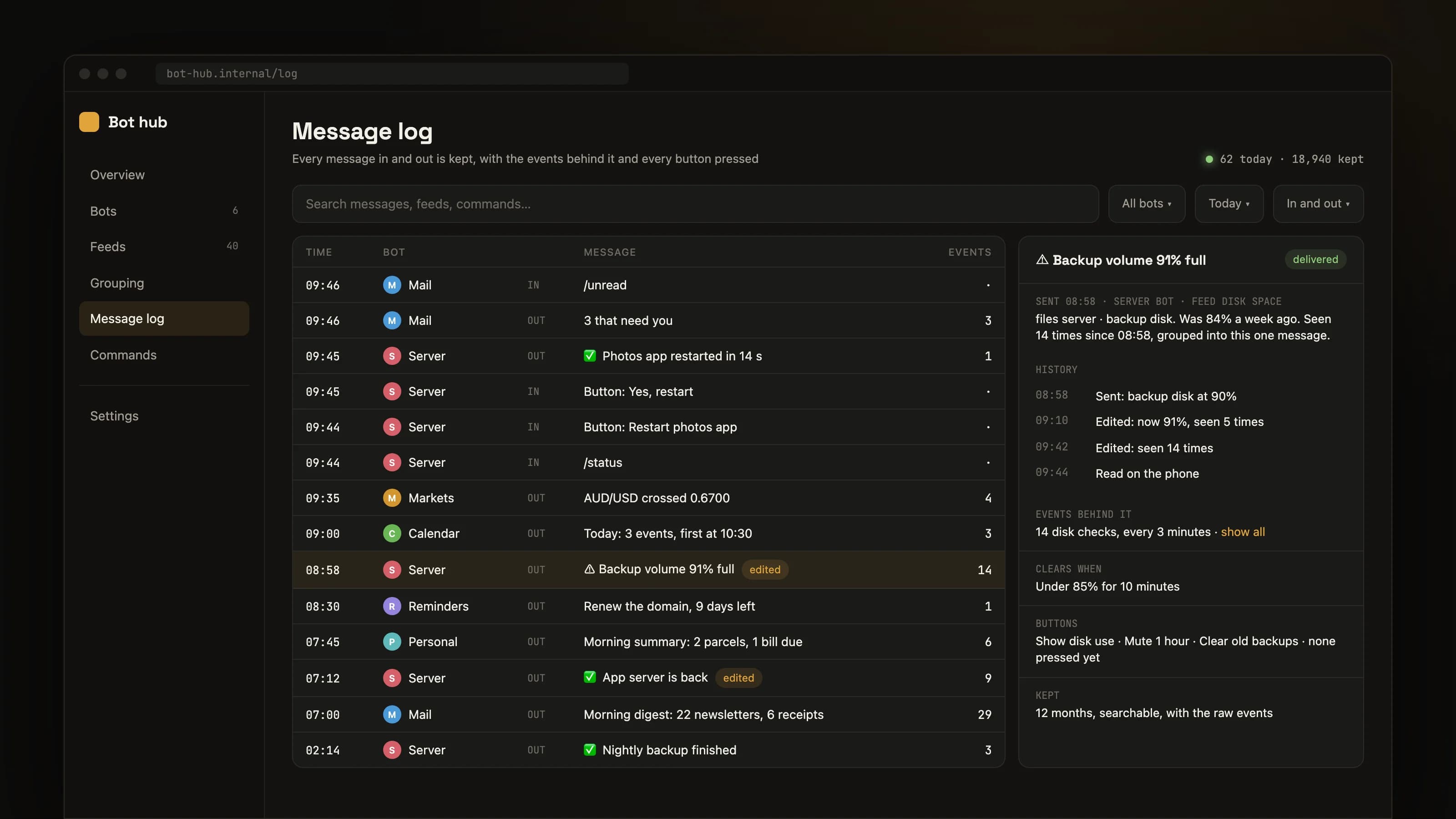 One place for every alert: product screen 5 of 5