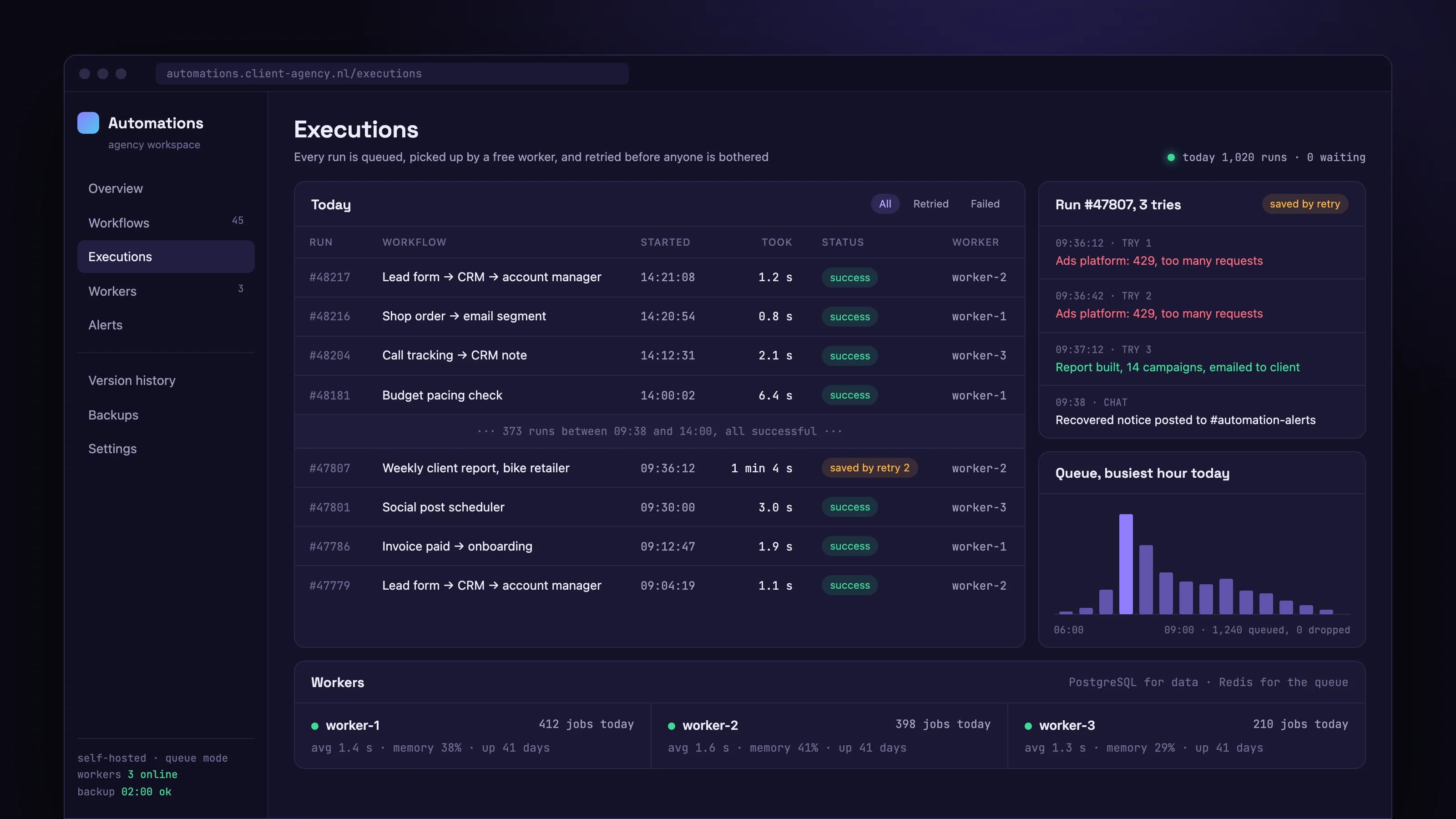 Automations off the per task bill: product screen 3 of 5