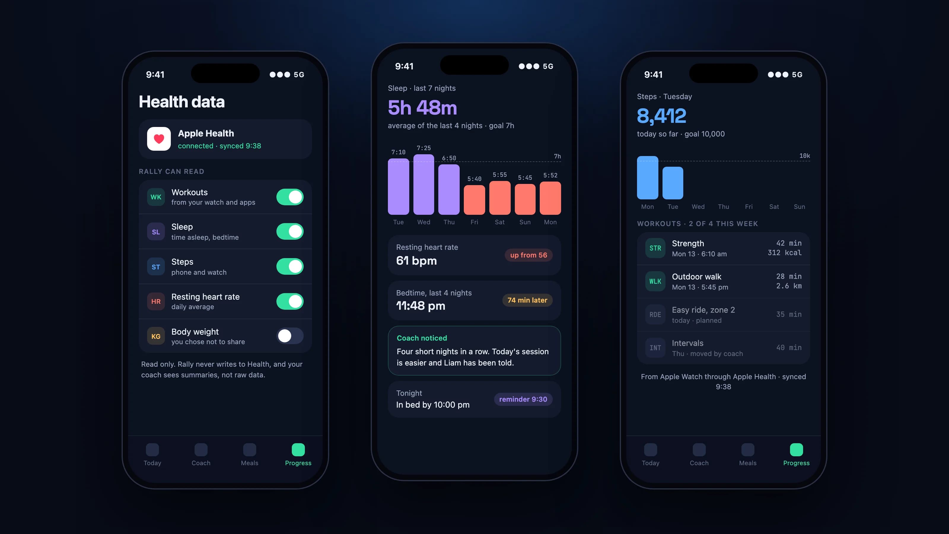 A coach in the pocket: product screen 2 of 5